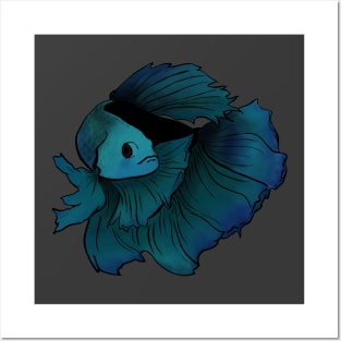 Blue Betta Posters and Art